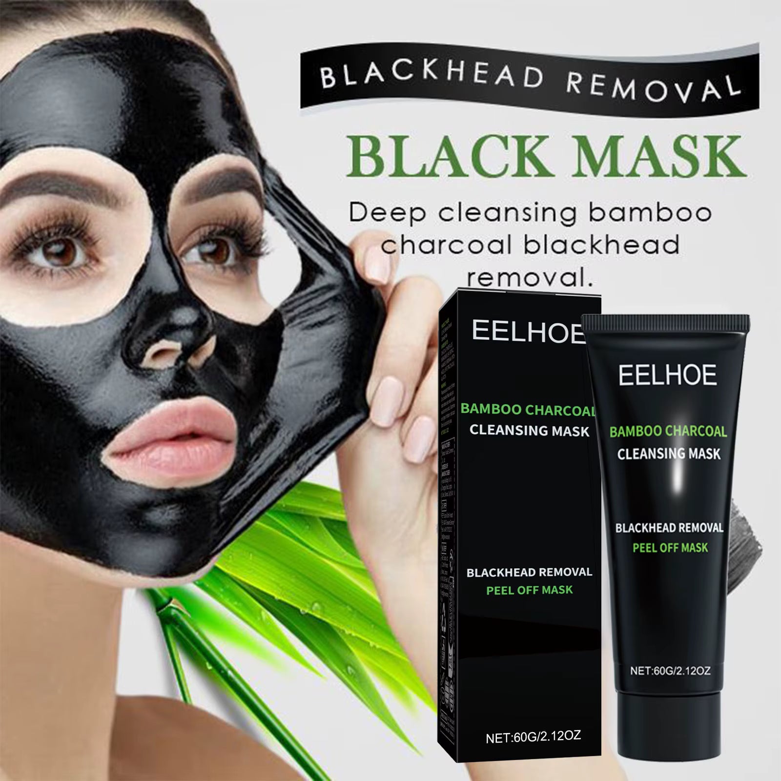 Mascarilla Facial de Carbón de Bambú – Limpieza Profunda y Eliminación de Puntos Negros.