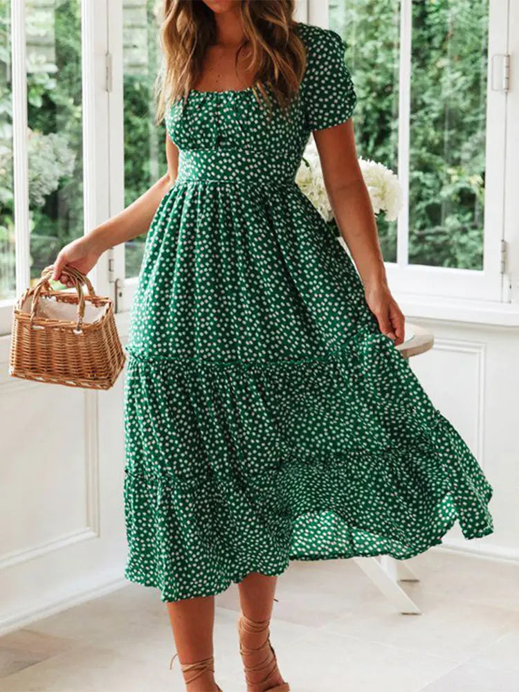 Vestido Camila – Vestido Vintage con Volantes para Mujer.