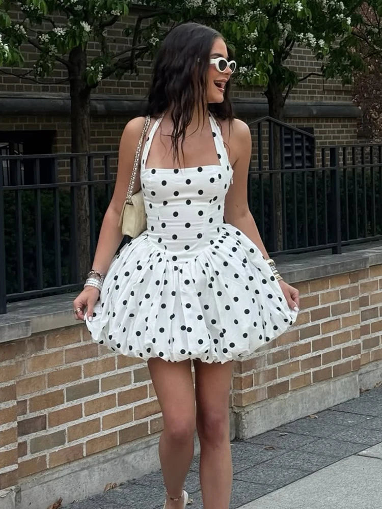 👉 Vestido Corto de Lunares Casual para Verano