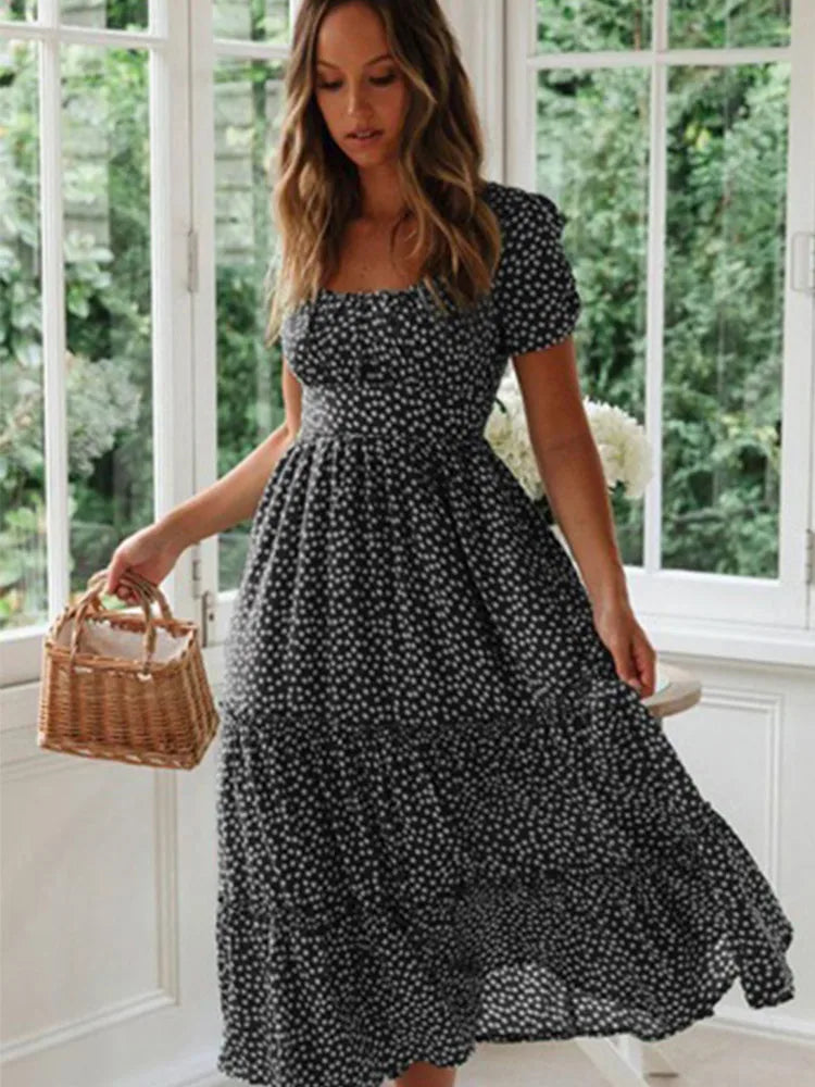 Vestido Camila – Vestido Vintage con Volantes para Mujer.