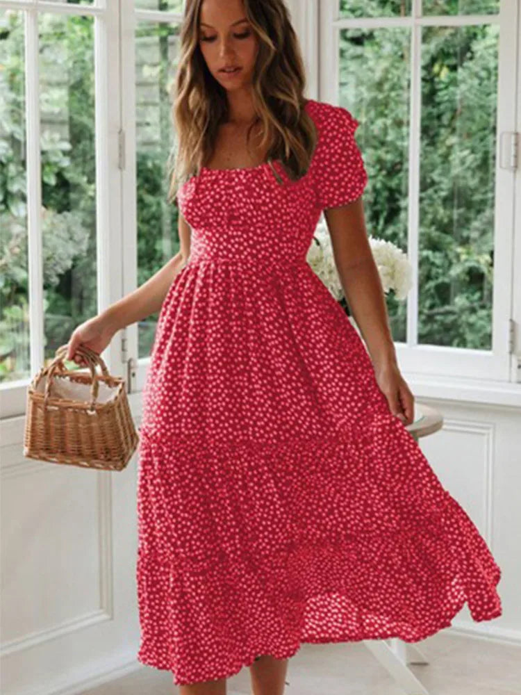Vestido Camila – Vestido Vintage con Volantes para Mujer.